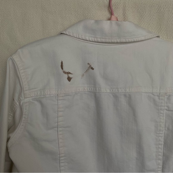 White denim cropped jacket - Picture 7 of 8